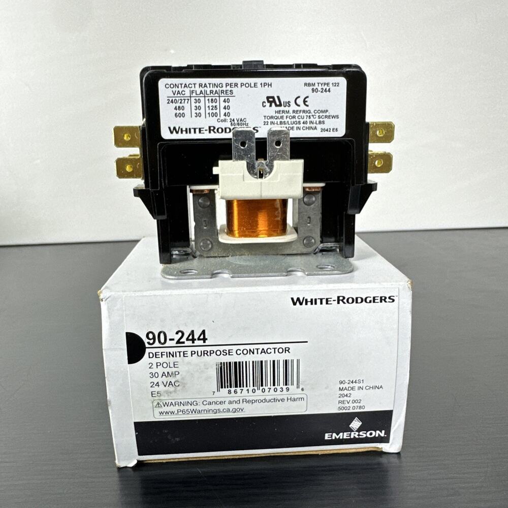 White Rodgers Magnetic Contactor 50/60Hz 30A 40A 2-Poles 24VAC 90-244